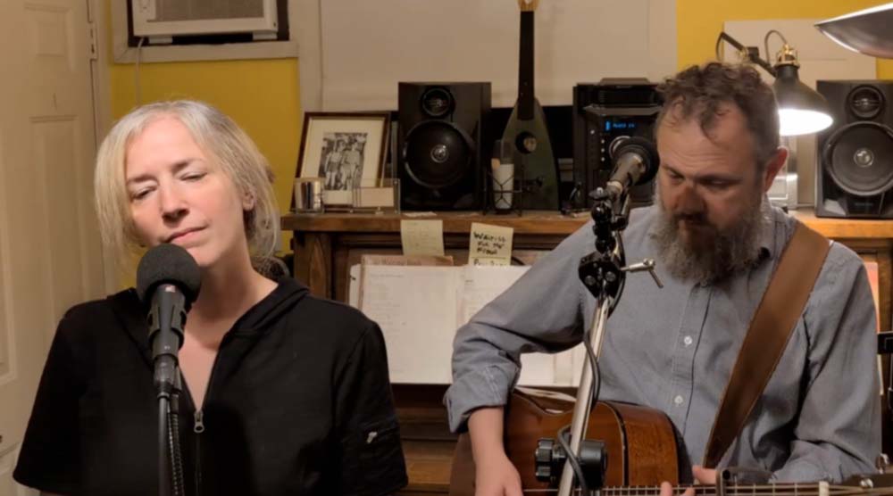 Image of Vanessa and Gabriel performing in their practice space